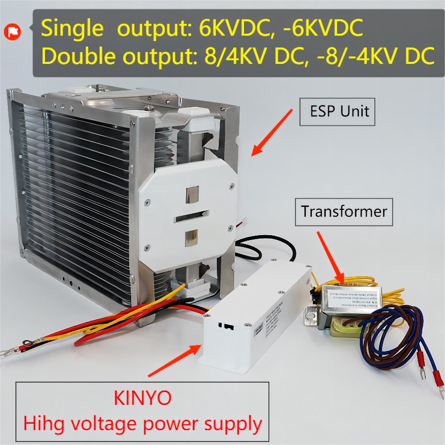 High voltage electrostatic generator DC12V AC18V Dual output 4&8KV for electrostatic air filter ionization cleaner HVAC Systems