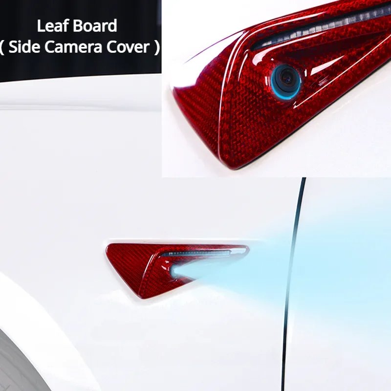 Carbon Fiber Side Camera Protection Cover Fender Trim Cover Car Modification Accessories For Tesla Model 3/Y/X/S