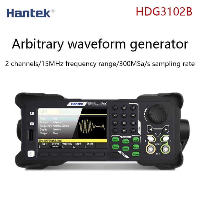 Hantek Signal Generator Bandwidth 100MHz 2 Channel 300MSa/s Sampling Rate HDG3102B Function Signal Generator