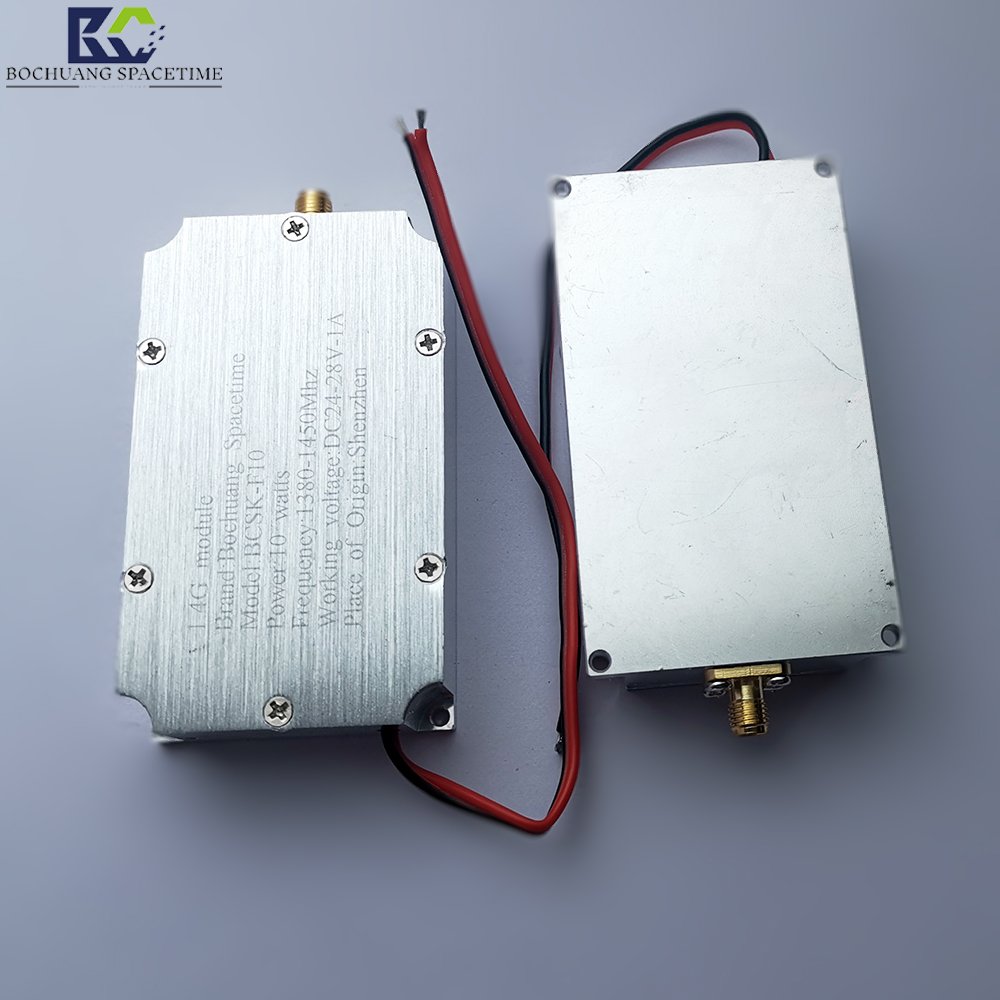 1.4G power amplifier chip 10W-100W power selectable band signal generator wide band signal amplification1400MHZanti drone module