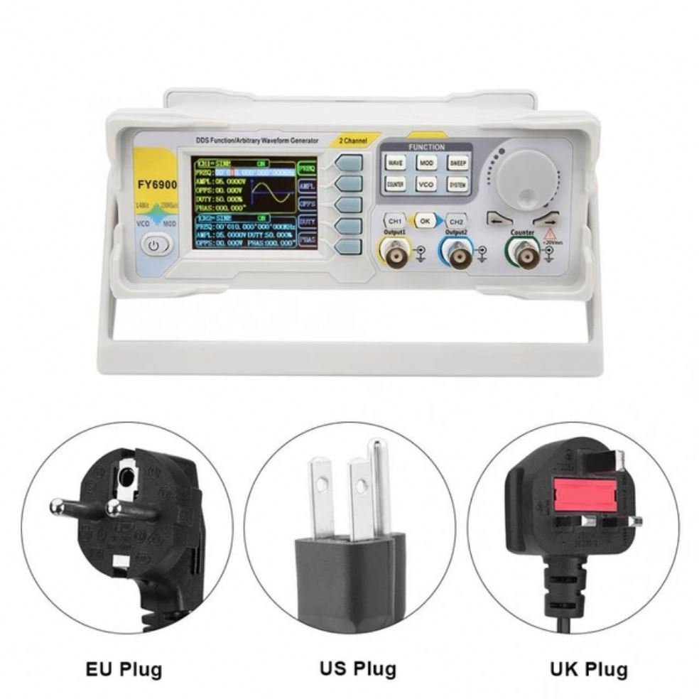 FY6900 20MHz-100MHz Function Signal Generator Arbitrary Waveform Meter TFT Screen Dual Channel Digital Frequency Count Source