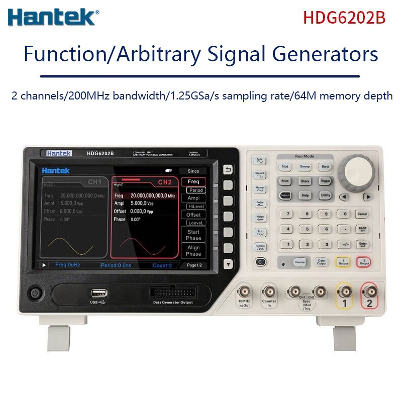 Hantek Arbitrary Signal Generator Bandwidth 200MHz 2 Channel 1.25GSa/s Sampling Rate HDG6202B Waveform Signal Generator