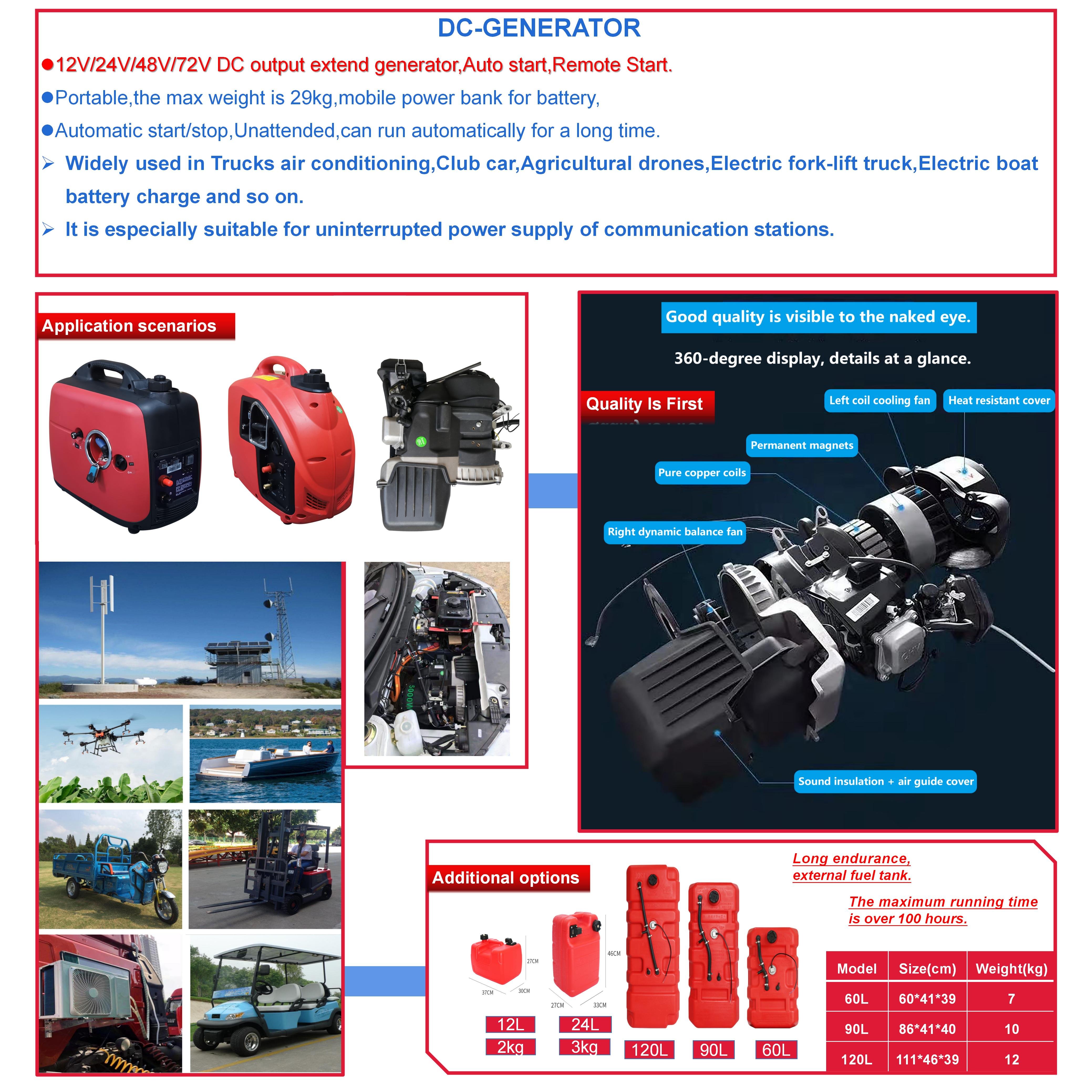 Infinite endurance 12V 24V 48V 60V DC generator for signal tower solar hybrid power