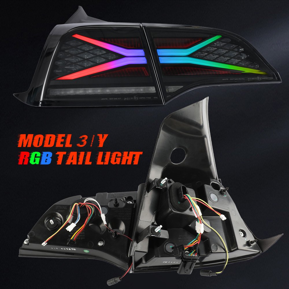 E-marked Approved Turn Signal Universal RGB Color Model Y Model 3 Tail Light Replacement for Telsa