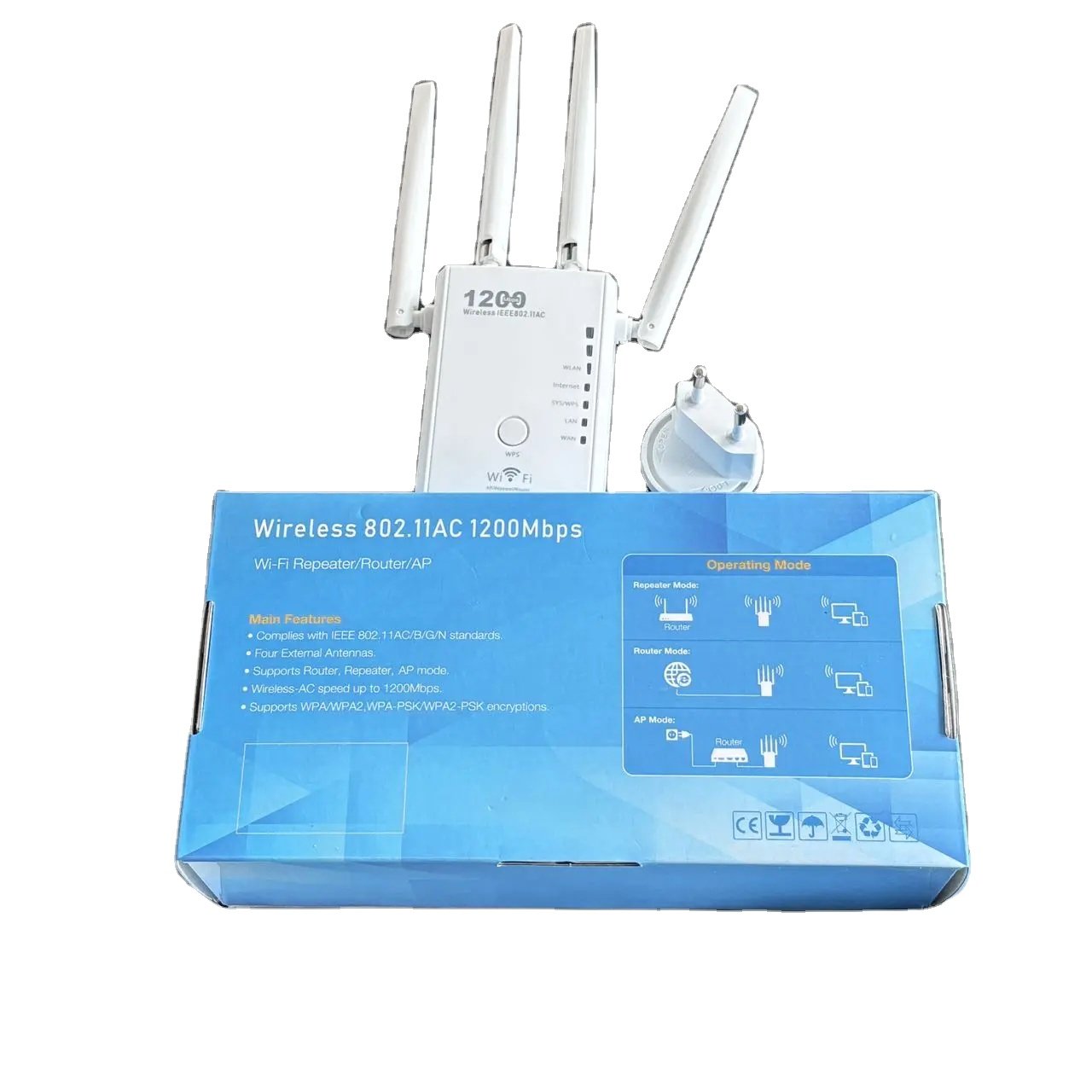 2024 Generation WiFi Extender WiFi Booster Covers Up to 1200Mbps Internet Booster 2.4G 5G Ethernet Port Signal Booster for Home