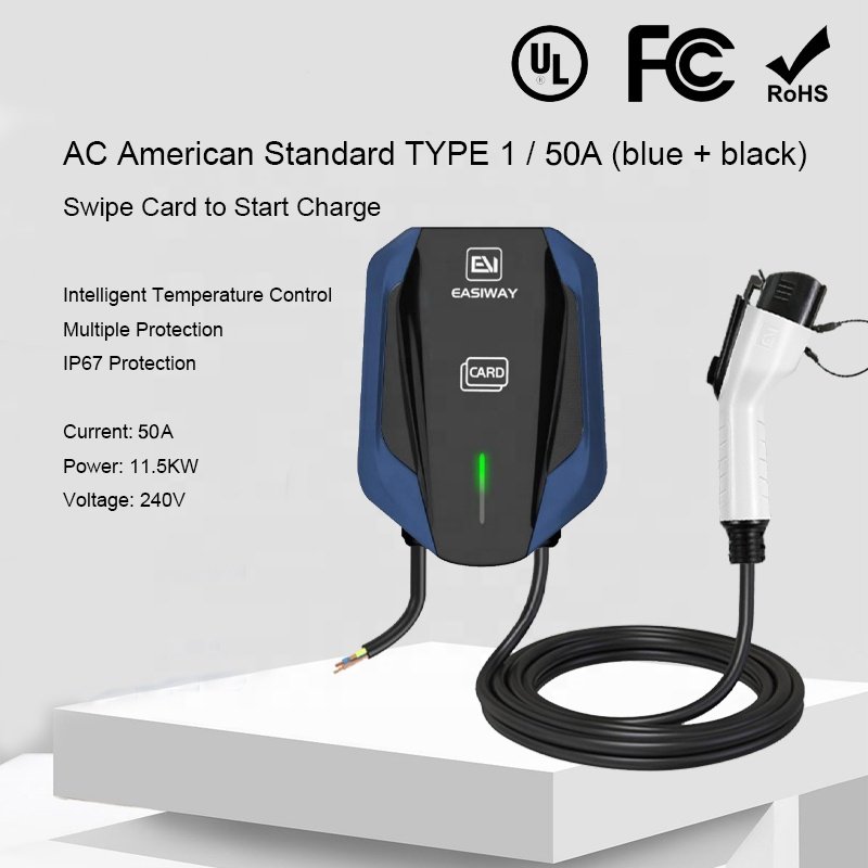 V8 indicator light wall-mounted ZR-USO10-3 and column-type AC Charging pile AC240V 50A 11.5KW protection level gun head IP67