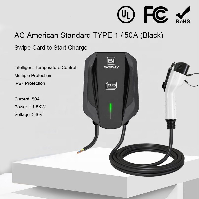 V8 indicator light wall-mounted ZR-USO10-3 and column-type AC Charging pile AC240V 50A 11.5KW protection level gun head IP67