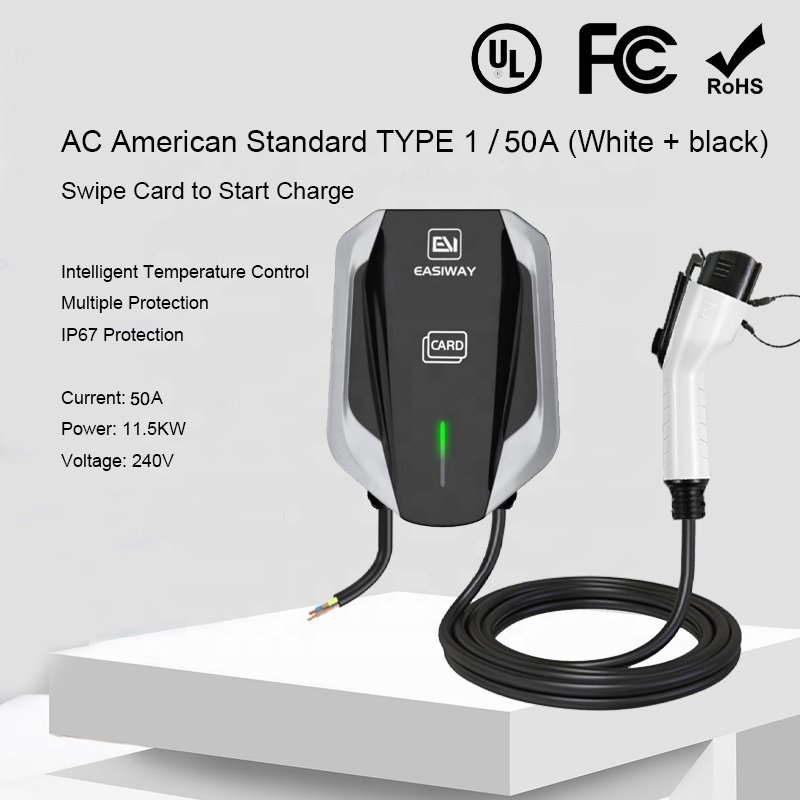 V8 indicator light wall-mounted ZR-USO10-3 and column-type AC Charging pile AC240V 50A 11.5KW protection level gun head IP67