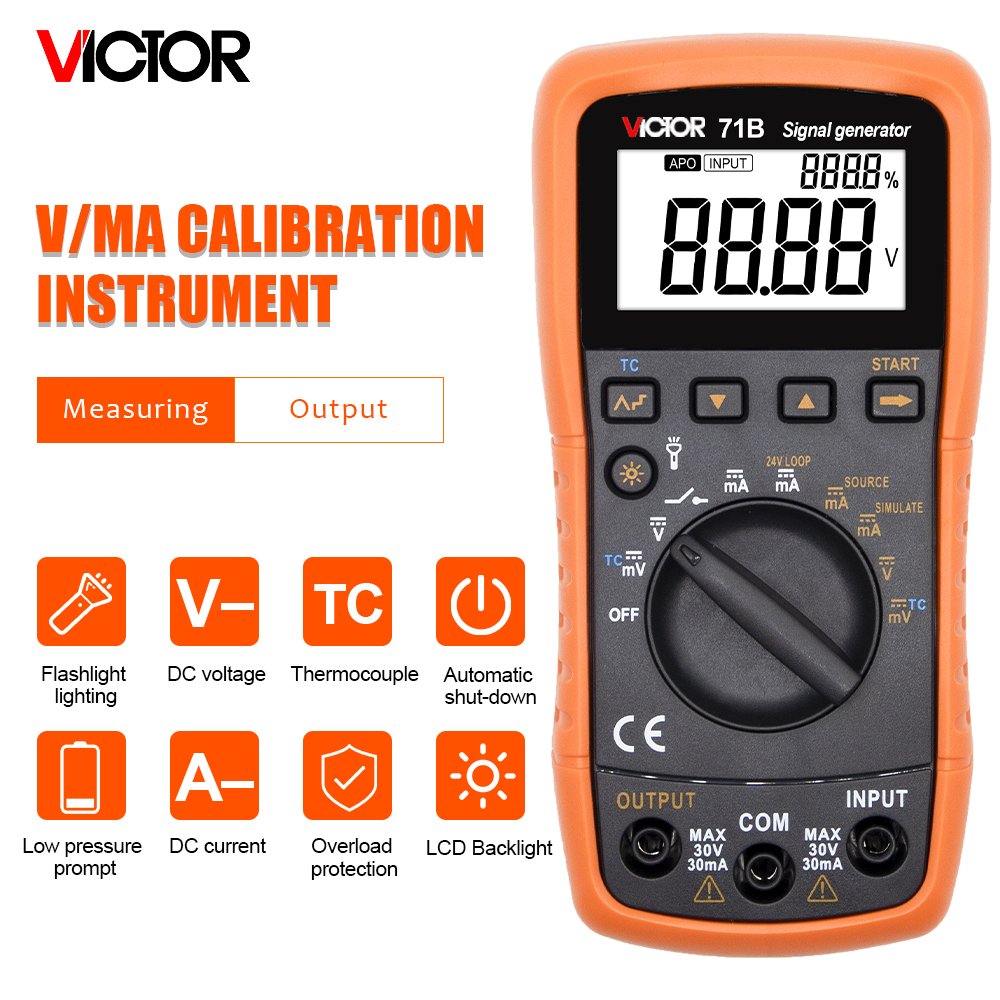 VICTOR 71B 4-20mA Signal Generator DDS Calibration Current Voltage Signal Pressure Thermocouple Signal Source