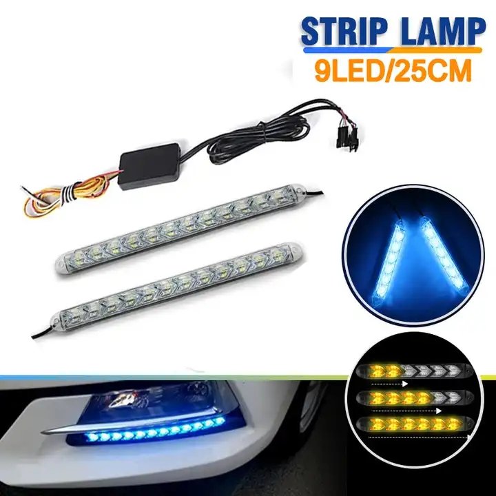 External Sequential Light Universal Headlight Strip Turn Signal Light Daytime Running Light Car Drl Led