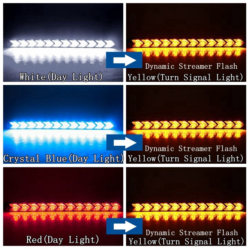 External Sequential Light Universal Headlight Strip Turn Signal Light Daytime Running Light Car Drl Led