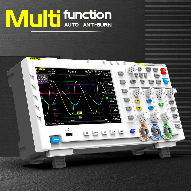 FNIRSI-1014D Desktop Oscilloscope 100MHz* 2 Ana-log Bandwidth 1GSa/s Sampling Rate Signal Generator