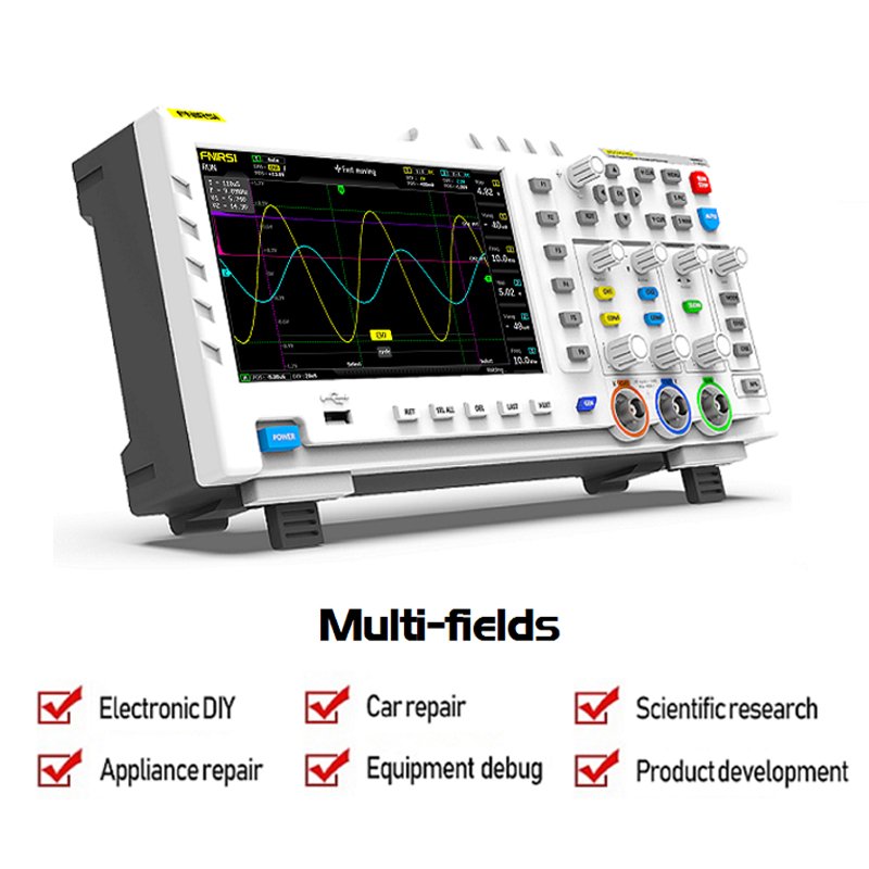 FNIRSI-1014D Desktop Oscilloscope 100MHz* 2 Ana-log Bandwidth 1GSa/s Sampling Rate Signal Generator