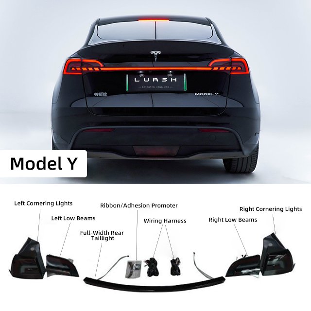Car exterior accessories LED Tail Light Brake Rear Lamp Modified Rear Lights through tail lights For Tesla Model 3/y 2019-2023