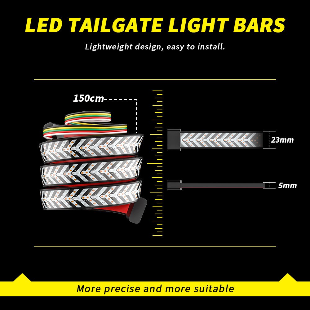 48Inch/60inch LED Tailgate Light Strip Turn Signal Reverse Brake Light Car Tail Light Bar For Pickup Trunk Trailers