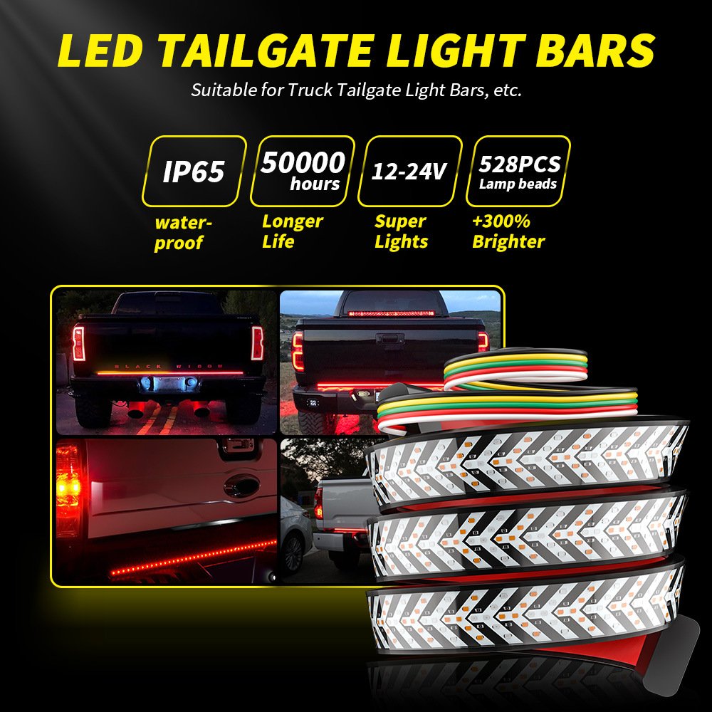48Inch/60inch LED Tailgate Light Strip Turn Signal Reverse Brake Light Car Tail Light Bar For Pickup Trunk Trailers