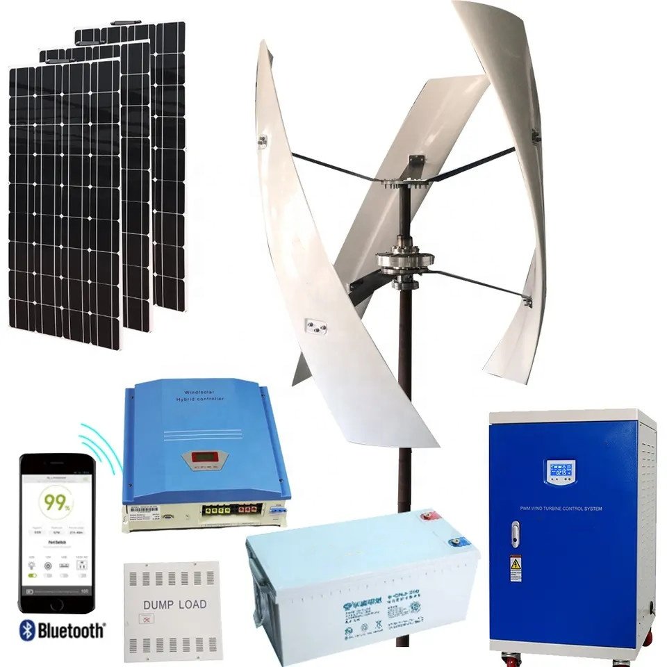 China Factory Wind Solar Power System 2KW 3KW 4kw 5KW 10KW 15kw 20kw 30kw 50kw Horizontal Wind Turbine Generator for home