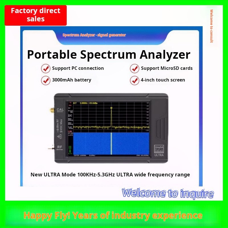 tinySA ULTRA 4 Inch screen Handheld RF spectrum analyzer 100k-5.3GHz Signal Generator