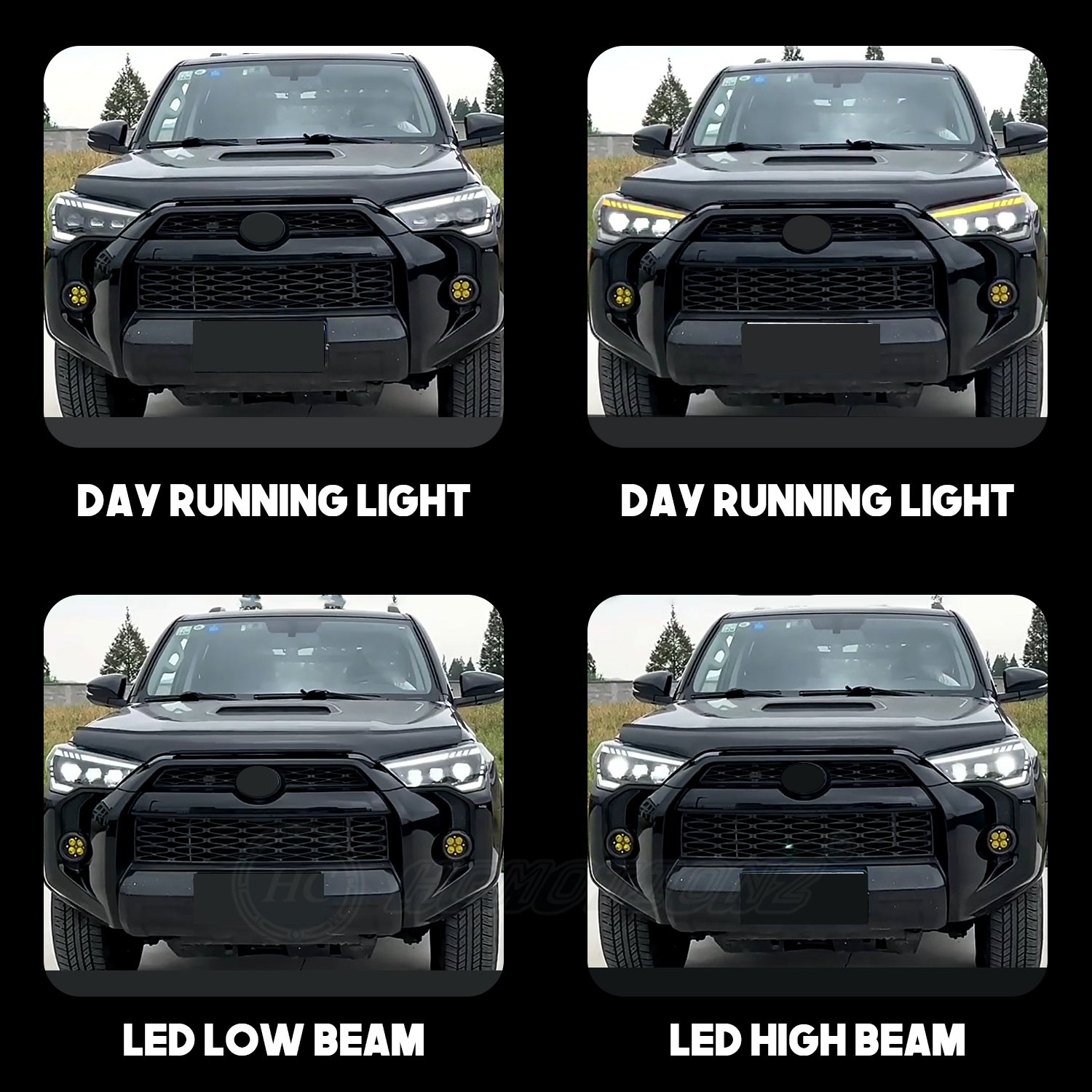 HCMOTIONZ LED Car Front Lamps Assembly 2014-2023 SR5 TRD Off Road DRL Start Up Animation Headlights for Toyota 4Runner