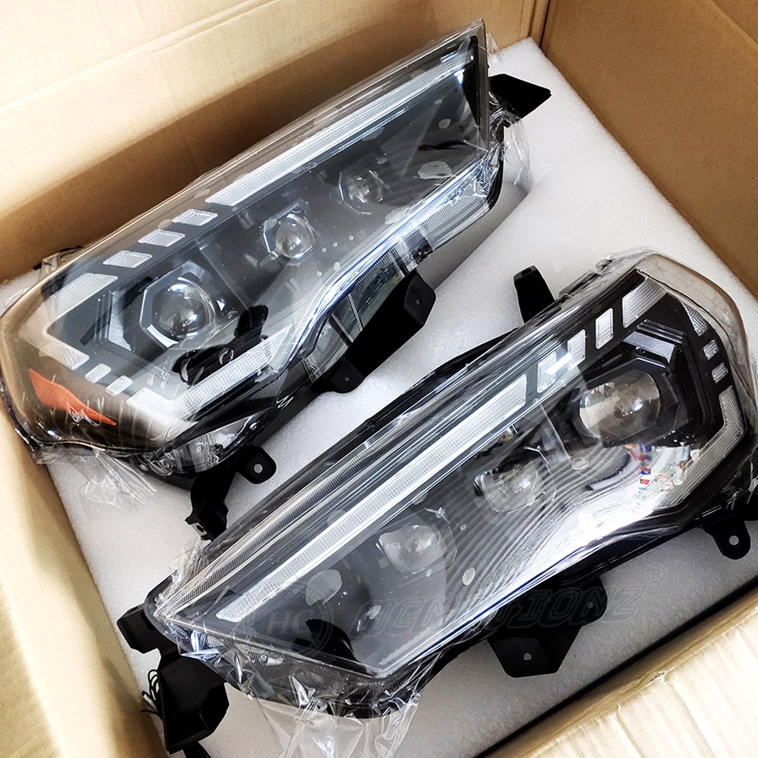 HCMOTIONZ LED Car Front Lamps Assembly 2014-2023 SR5 TRD Off Road DRL Start Up Animation Headlights for Toyota 4Runner