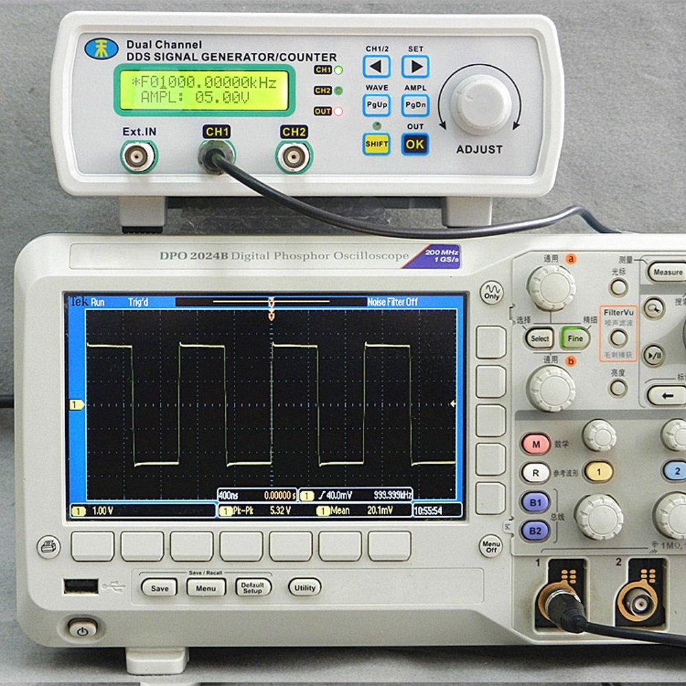 200MSa/s 6MHz Digital DDS Function Signal Generator Arbitrary Waveform Dual-CH Frequency Meter 0-80KHz Power Signal Bandwidth