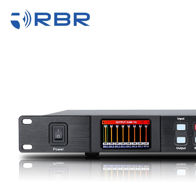 Touch screen b2008 8in*8out digital audio array speaker management processor with Matrix connection