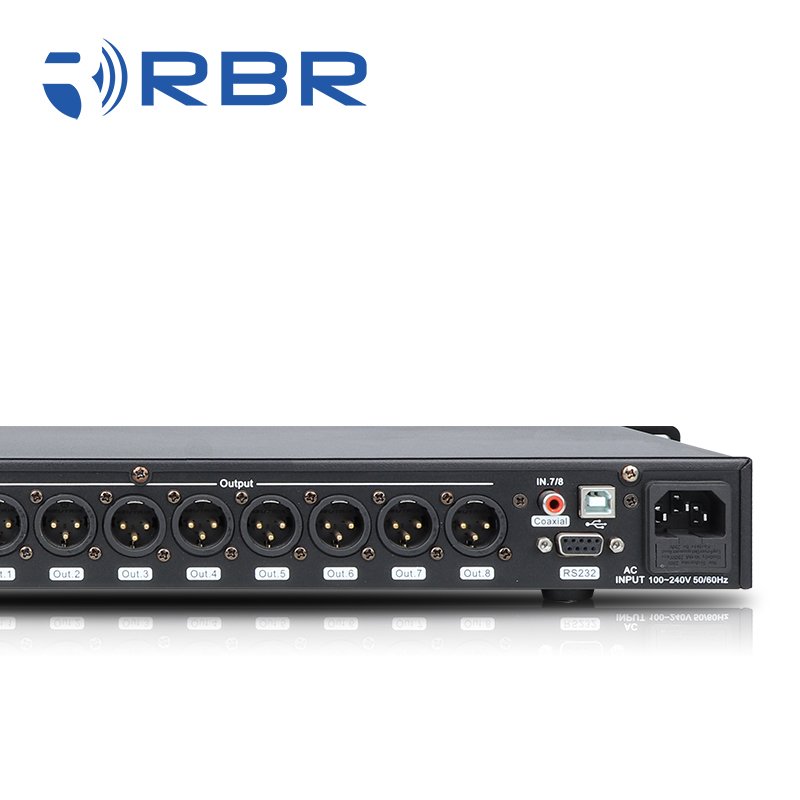 Touch screen b2008 8in*8out digital audio array speaker management processor with Matrix connection