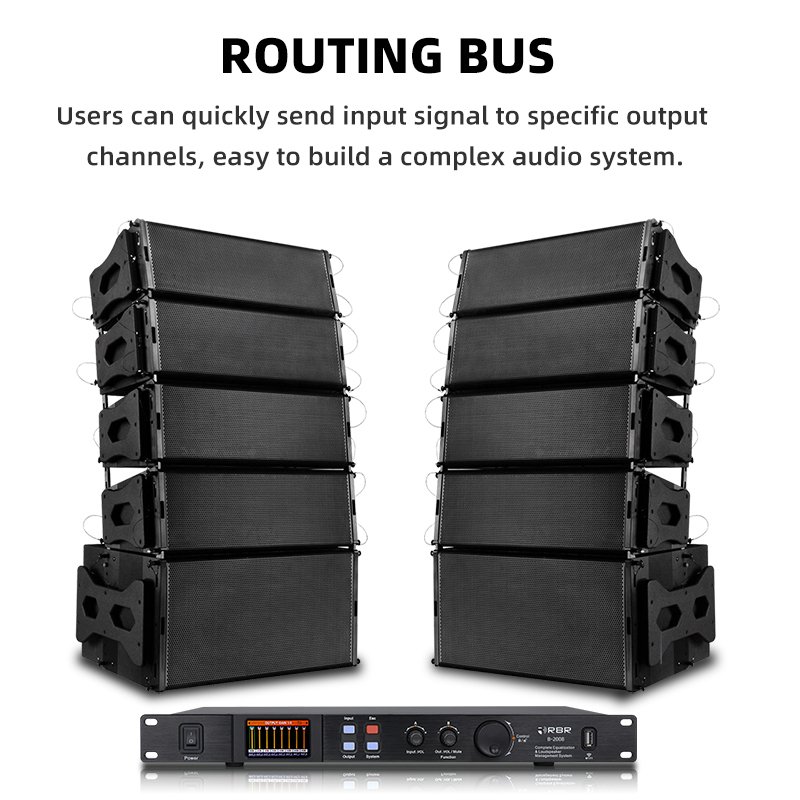 Touch screen b2008 8in*8out digital audio array speaker management processor with Matrix connection