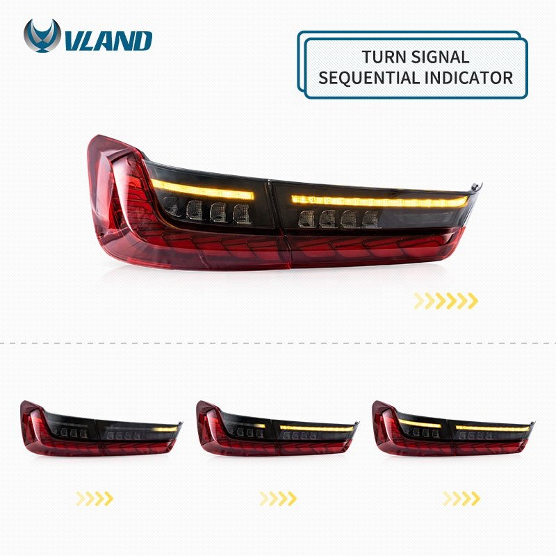VLAND LED Tail Lights For BMW 3 Series G20 Sedan 2019-2022 7th generation With Amber Sequential Indicators (Fit for EU Models)