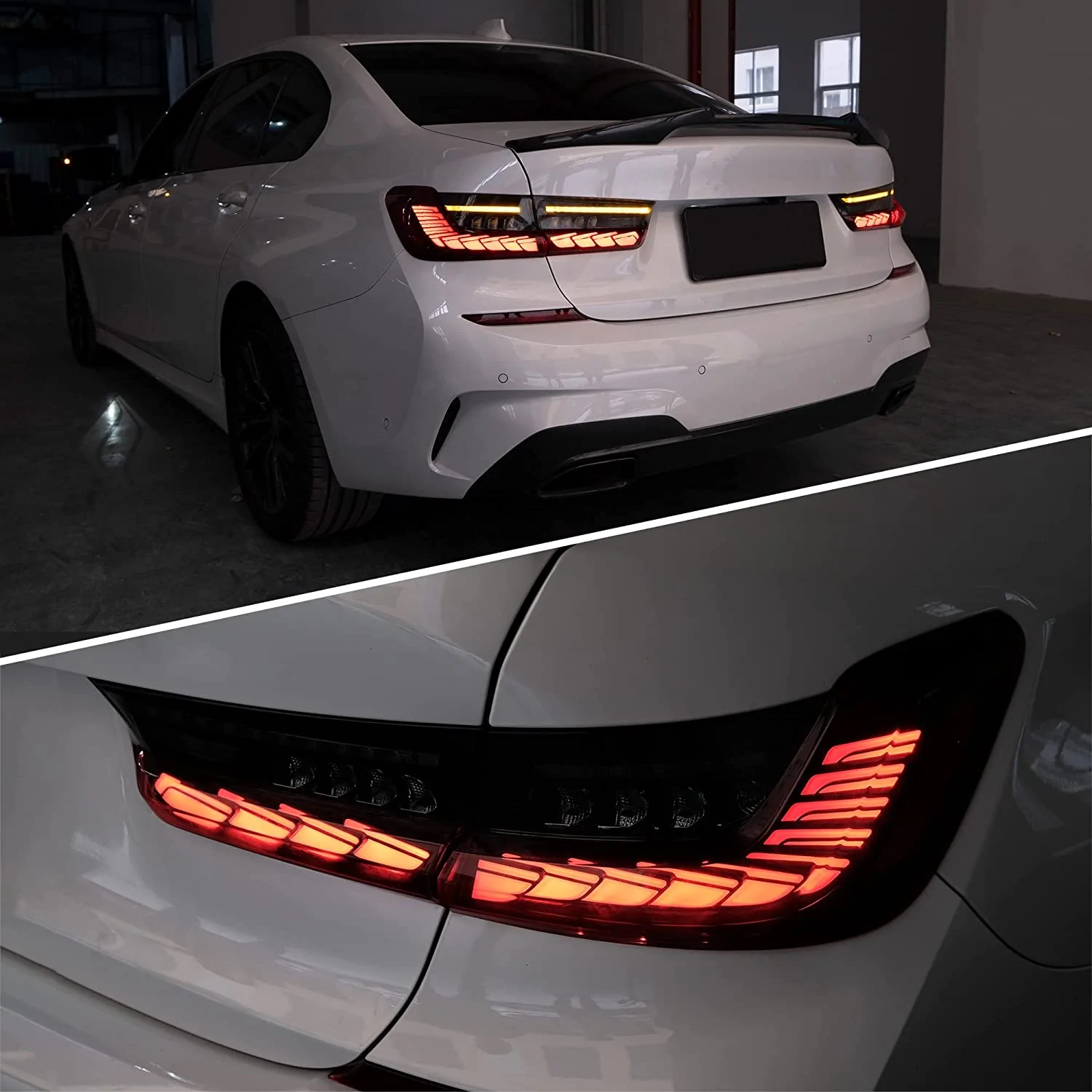 VLAND LED Tail Lights For BMW 3 Series G20 Sedan 2019-2022 7th generation With Amber Sequential Indicators (Fit for EU Models)