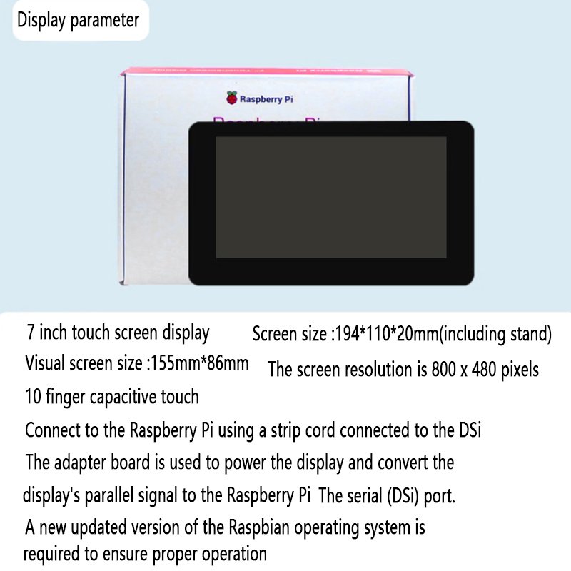 Raspberry PI official 7 inch screen +4 generation shell