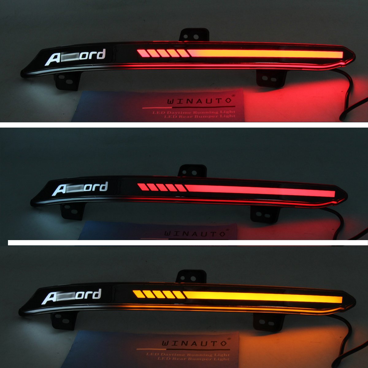 WINAUTO LED Rear Bumper Light Car Lights For Honda Accord 11th generation 2023 turn signal brake light with 3 function