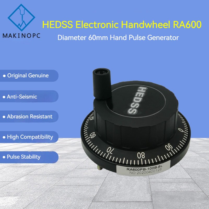 Original REP Manual Handheld CNC Machine Pulse Generator Handwheel Accessories 60mm 5V-100PPR 6 Terminals AB Signal Output RA600