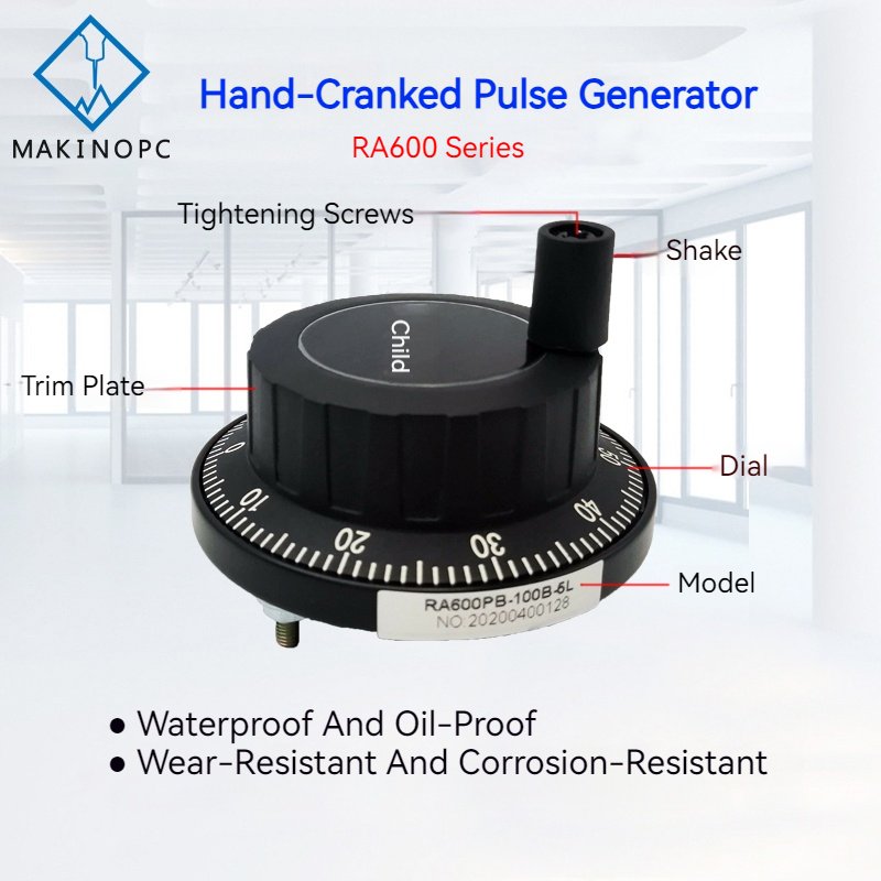 Original REP Manual Handheld CNC Machine Pulse Generator Handwheel Accessories 60mm 5V-100PPR 6 Terminals AB Signal Output RA600