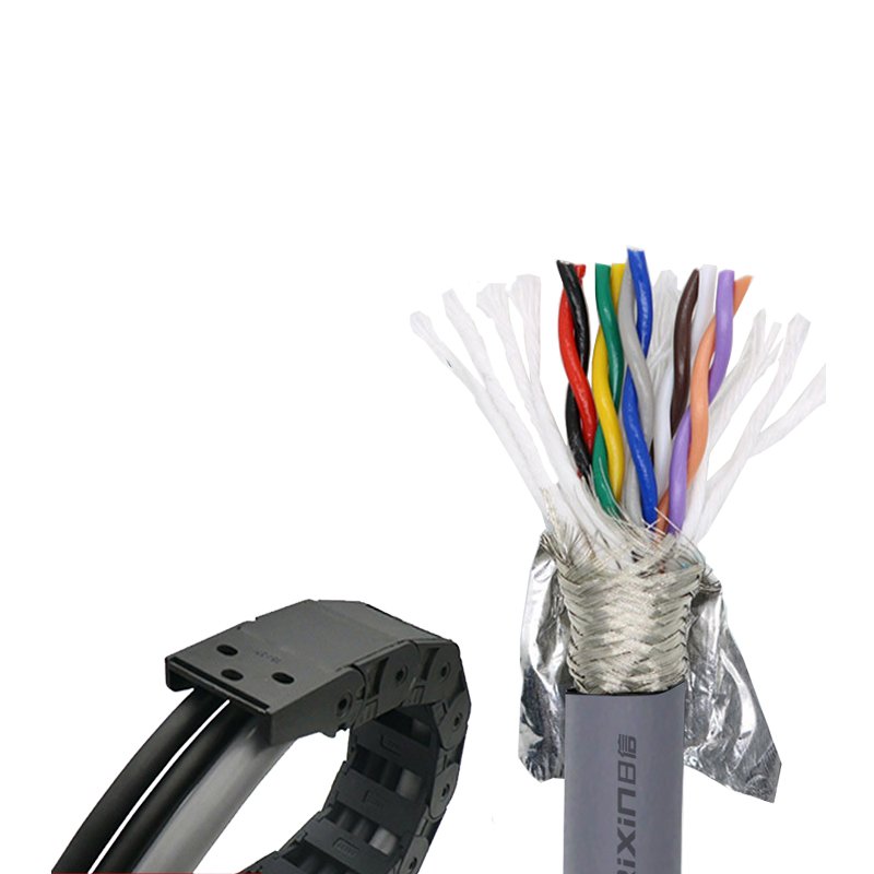 Bending Resistant Single Sheath Twisted Pair Shielded Servo Motor Cables TRVVPS High-Flex Signal Dragchain Cable