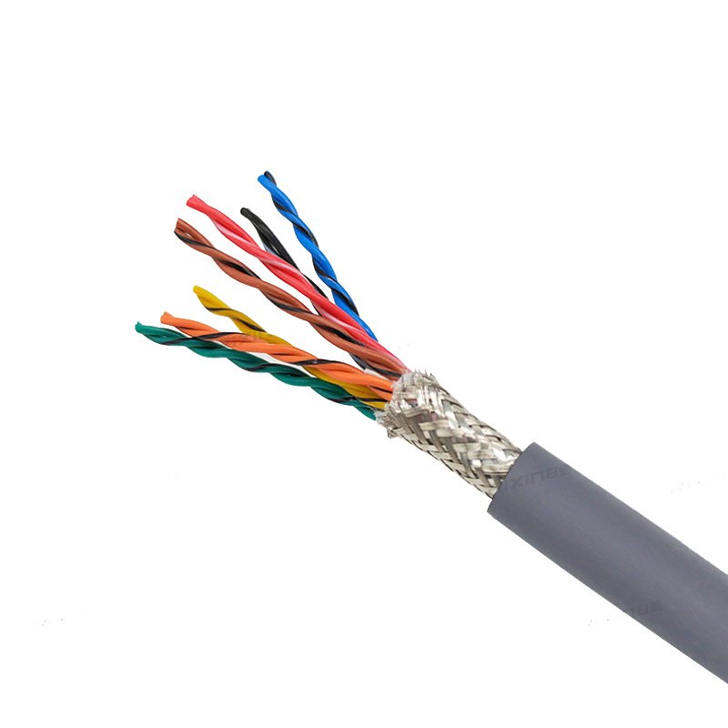Bending Resistant Single Sheath Twisted Pair Shielded Servo Motor Cables TRVVPS High-Flex Signal Dragchain Cable