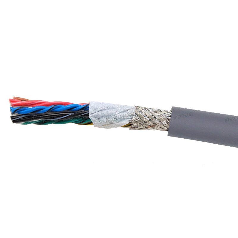 Bending Resistant Single Sheath Twisted Pair Shielded Servo Motor Cables TRVVPS High-Flex Signal Dragchain Cable