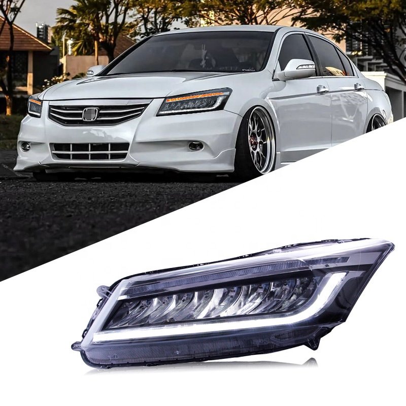 For Honda Accord 8th generation 2008-2013 headlight assembly modification LED daytime running light streamer turn signal lamp