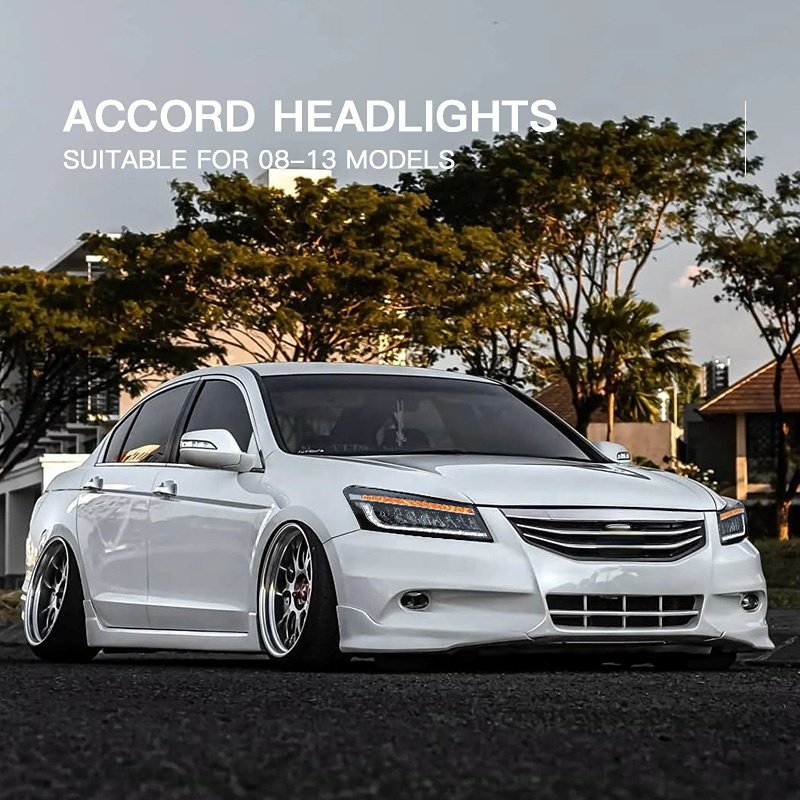 For Honda Accord 8th generation 2008-2013 headlight assembly modification LED daytime running light streamer turn signal lamp