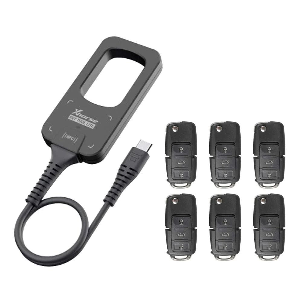 Xhorse VVDI BEE Key Tool Lite Transponder Generator Key Tool Lite with Type C 6pcs Free XKB501EN Wired Remotes