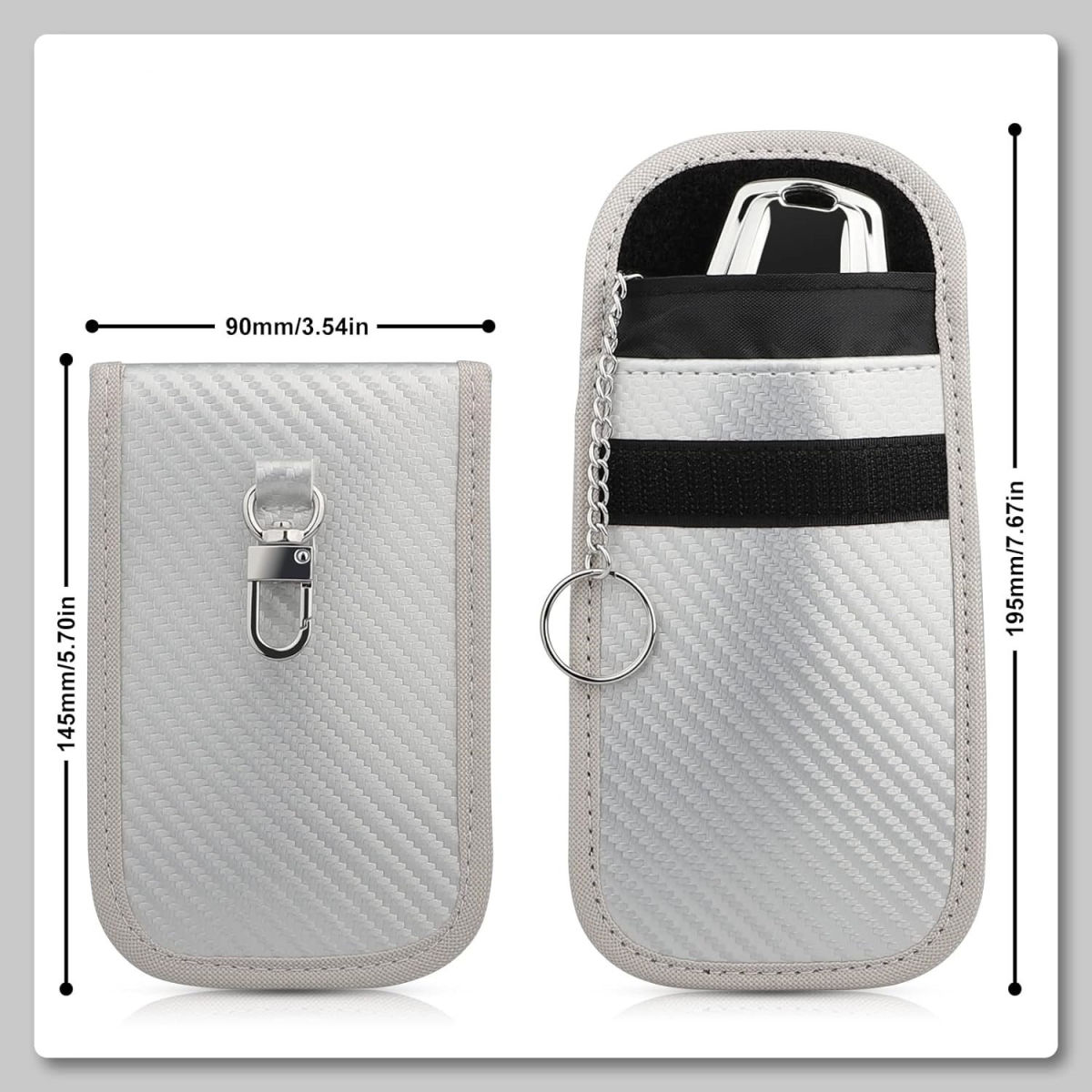 Carbon Fiber Faraday Key Fob Protector Compact Key case Signal Blocking Faraday Pouch Pocket Size Car Key Wallets Faraday Bag