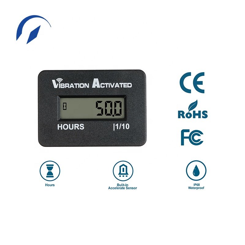Digital vibration hour meter LCD counter for lawn mower compressor generator