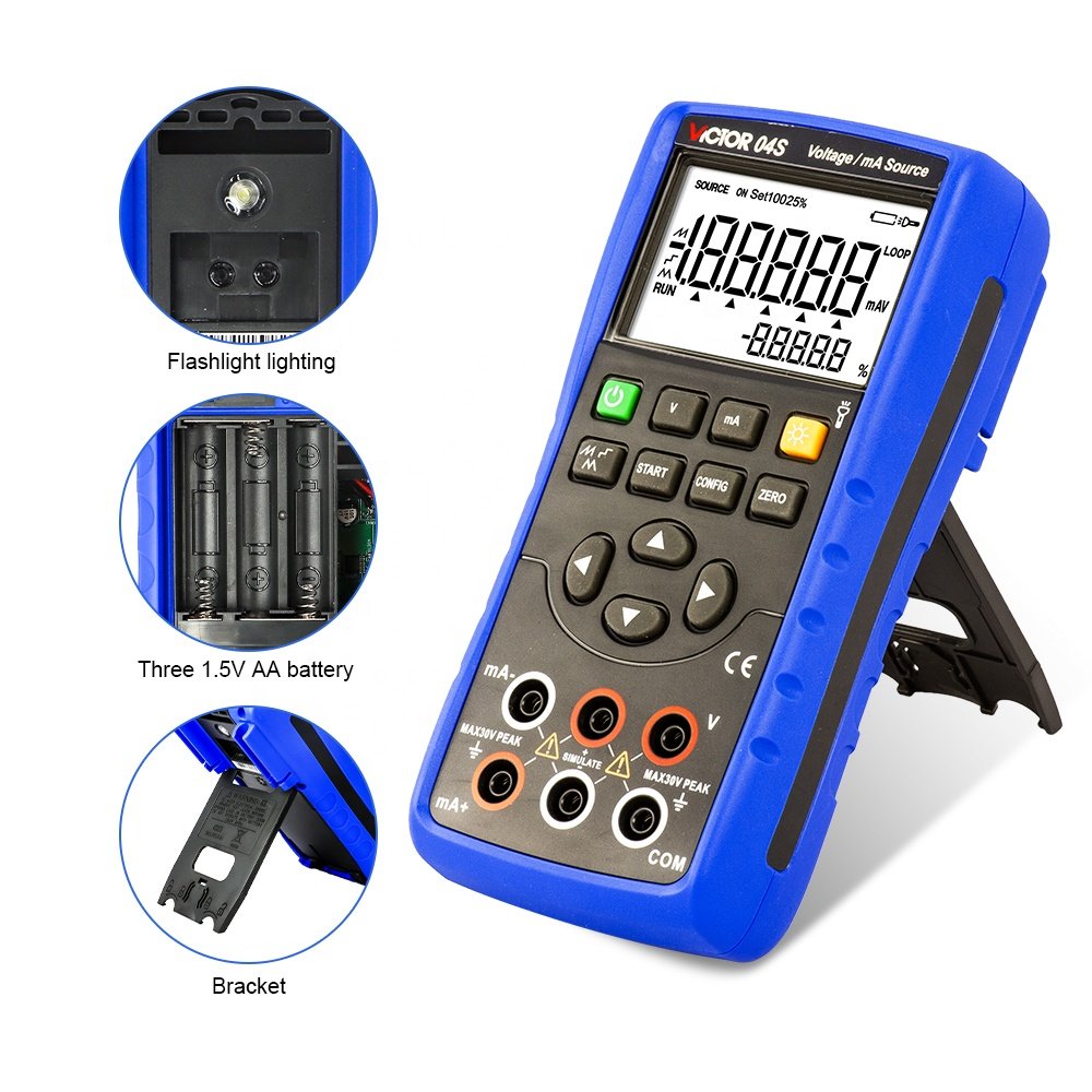 VICTOR 04S 24V power supply Voltage and Current Source Calibrator 4~20mA Simulate Signal Generator Output Calibrator