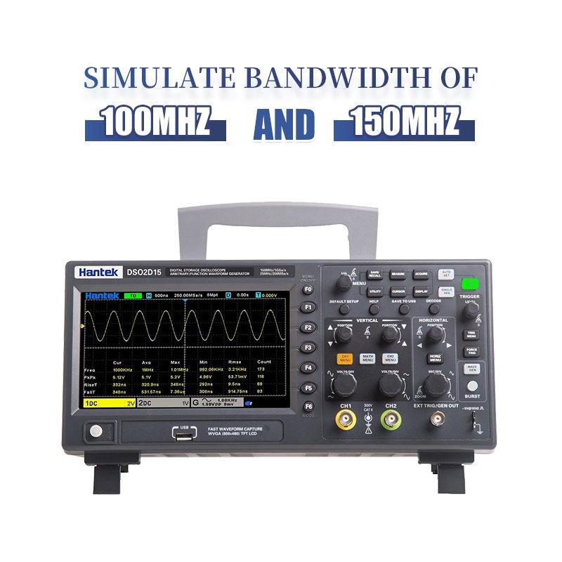 Hantek DSO2D15 Signal Generation Digital Oscilloscope Dual Channel 150MHz Bandwidth 1GSa/s Hand-held Hantek Oscilloscope
