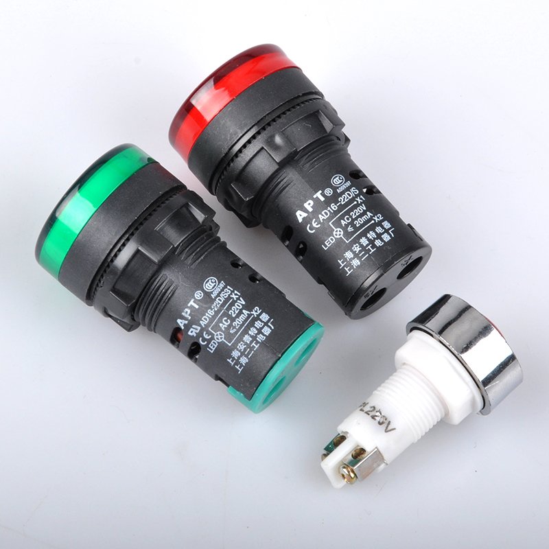 Generator red yellow green signal light AC AC 220V power distribution box switch indicator ND16-22DS/4