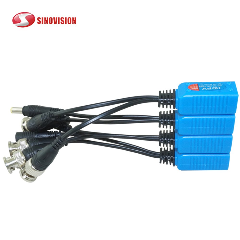 4K CCTV Twisted Pair With Power Connector Balun Transceiver For CCTV Cameras 8MP BNC To RJ45 HD Video Balun