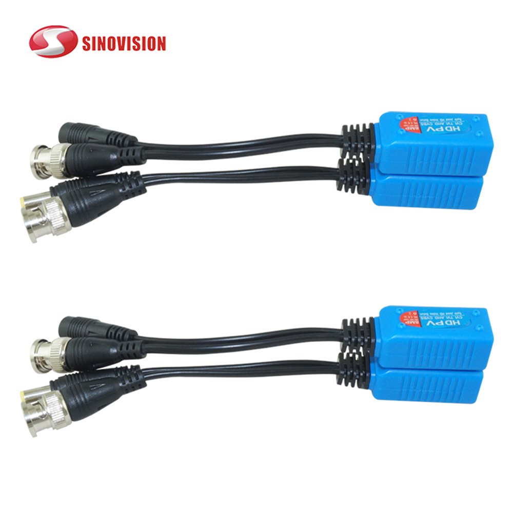 4K CCTV Twisted Pair With Power Connector Balun Transceiver For CCTV Cameras 8MP BNC To RJ45 HD Video Balun