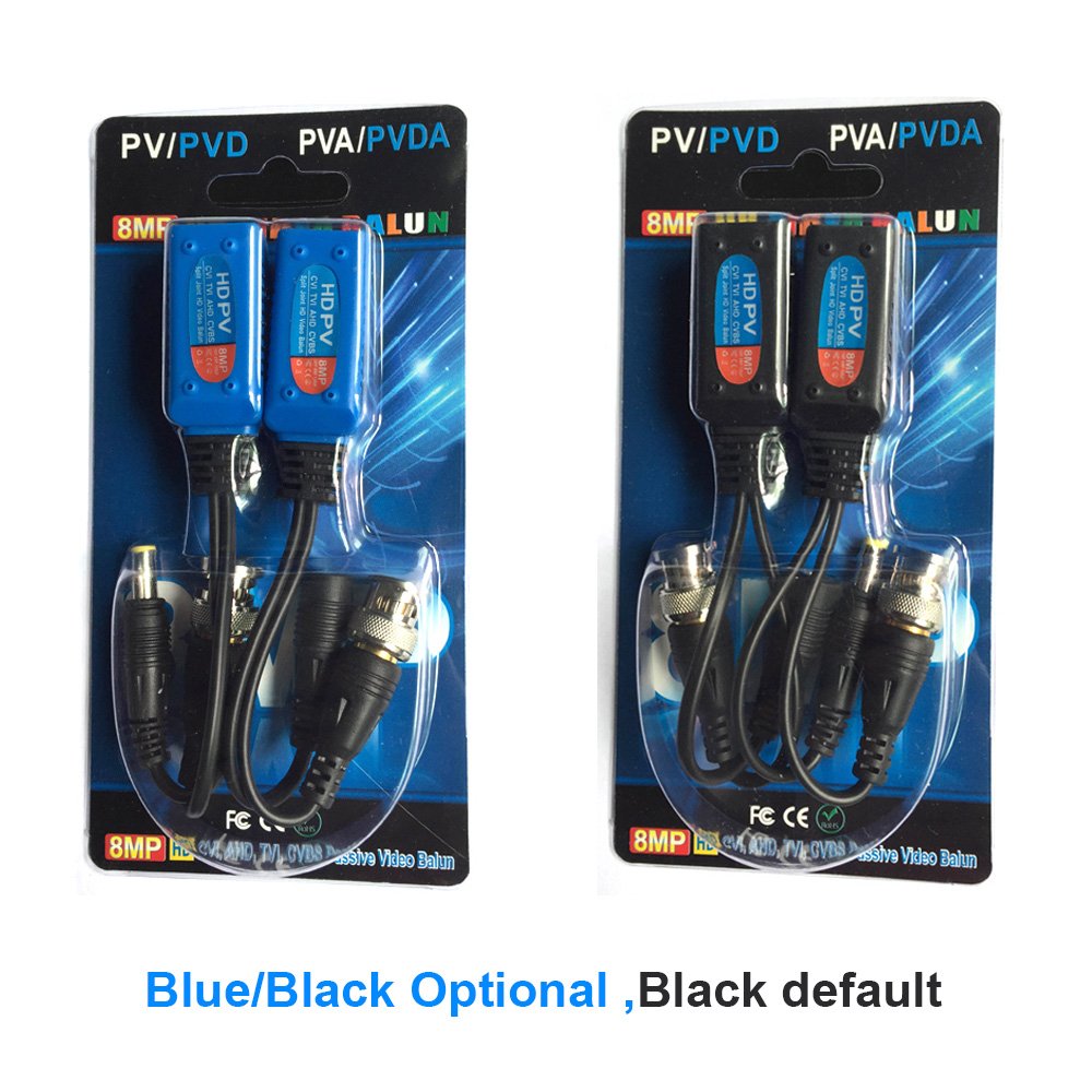 4K CCTV Twisted Pair With Power Connector Balun Transceiver For CCTV Cameras 8MP BNC To RJ45 HD Video Balun