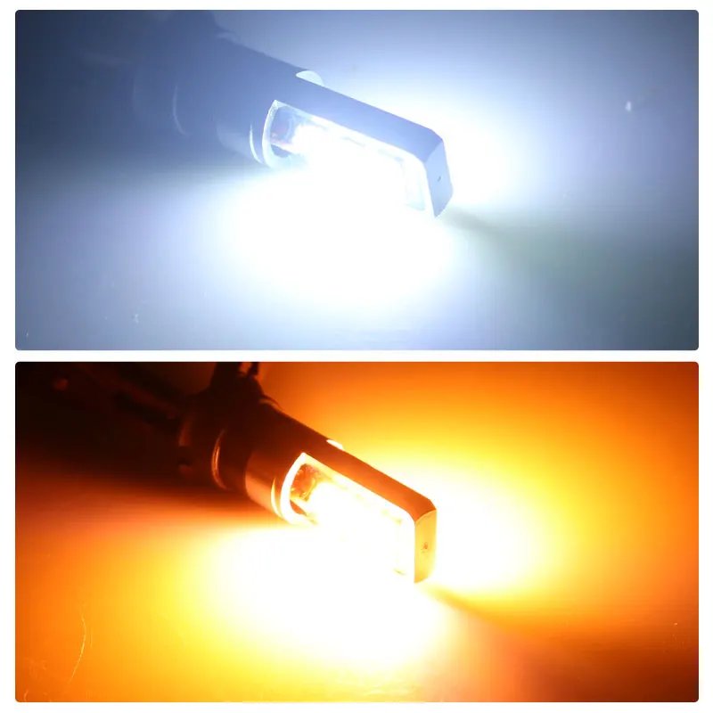 2PCS CANBUS PW24W PWY24W LED Bulbs White 3030 LED 12SMD Turn Signal Light For DRL Daytime Lights Waterproof