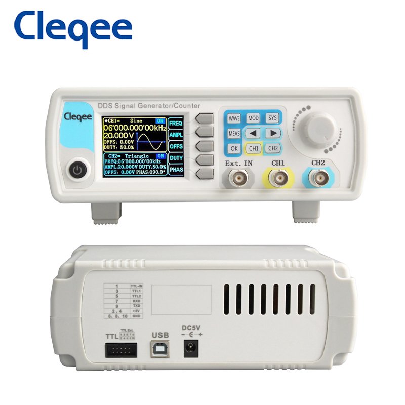 Cleqee JDS6600-15M 15MHz DDS Function Signal Generator Digital Control Dual-channel Frequency Meter Arbitrary Waveform